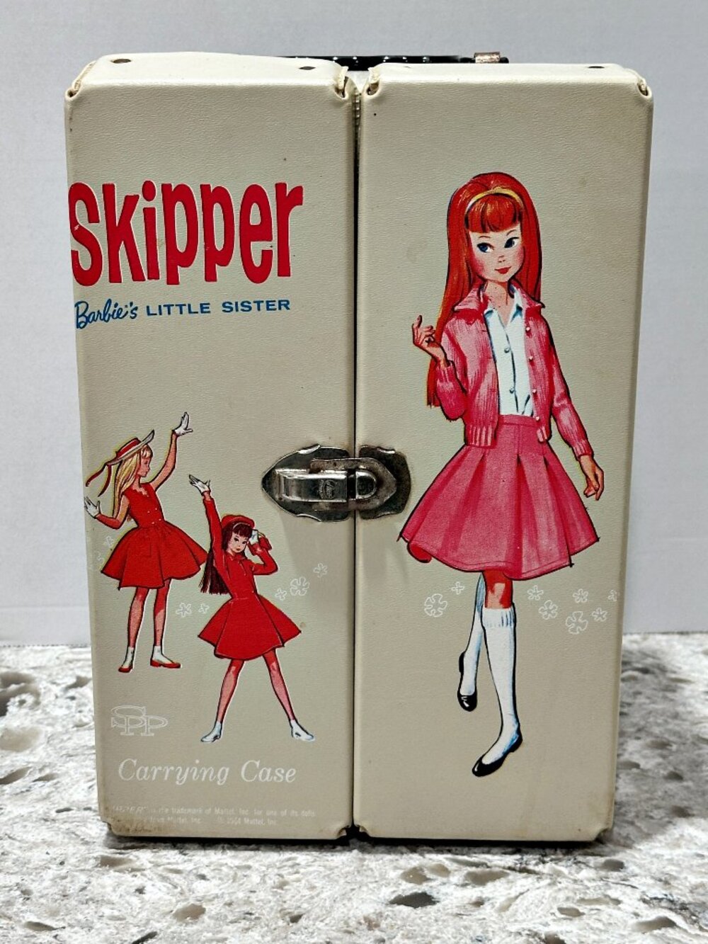 Vintage 1964 Mattel Skipper Doll Carrying Case Barbies Little Sister Vinyl Cream